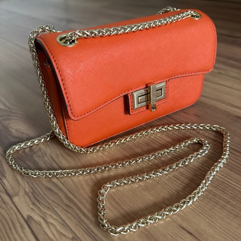 Jenny Mini Crossbody Flap Bag in carrot